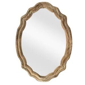 Rustic Tan Oval Wall Mirror